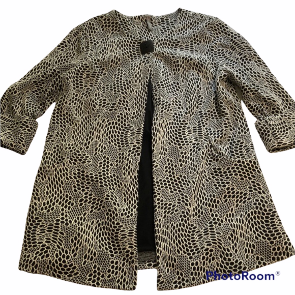 Last Tango Black &Cream Print Loosely Structured Jacket